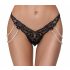 Cottelli - Luxus, bestickte Perlen-Tanga (schwarz)  - M/L