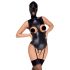 Bad Kitty - Kopfmaske und Body mit offenen Brust- und Genitalbereich (schwarz)  - M