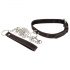 Bad Kitty - Halsband mit Herz, mit Metallleine (schwarz-rot)