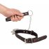 Bad Kitty - Herz-Halsband mit Metall-Leine (schwarz-rot) 