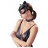 Bad Kitty - Kunstleder, Strass-Katzenmaske - schwarz (S-L) 