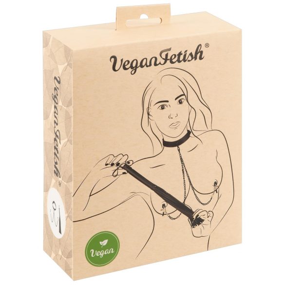 Vegan Fetish - Disziplinierset (schwarz) - 3-teilig 