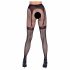 Cottelli Legwear - Strumpfhalter-Effekt, offene Netzstrumpfhose - Schwarz (S-L) 