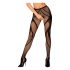 Obsessive S336 - Offene Strumpfhose mit Streifenmuster (schwarz) - S-L 