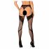 Obsessive S336 - Offene Strumpfhose mit Streifenmuster (schwarz) - S-L 