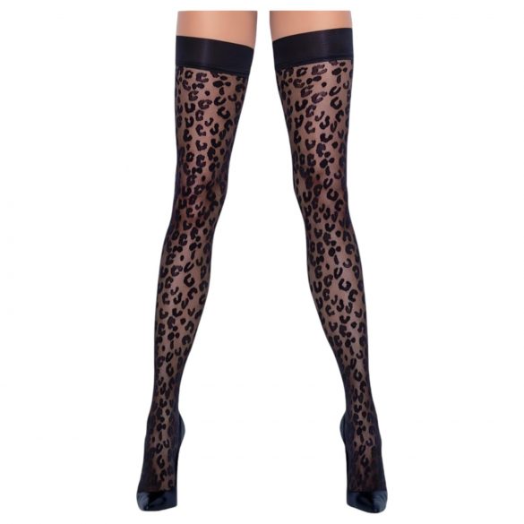 Cottelli Legwear - Leopardenmuster Strümpfe (Schwarz)  - 3