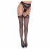 Cottelli Legwear - Strumpfgürtel, offene Netzstrumpfhose - schwarz (S-L) 