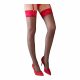 Cottelli - Strumpfhose mit roter Spitzenborte (schwarz)  - 4