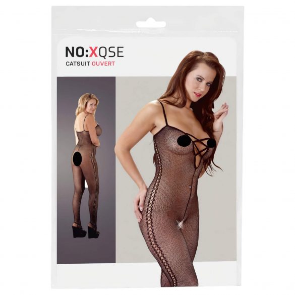 / NO:XQSE - Seitlich gemustertes Catsuit - schwarz  - 2XL/3XL