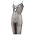 NO:XQSE - Strukturiertes Catsuit mit seitlichem Muster - Schwarz - 2XL/3XL