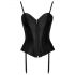 Cottelli Party - Satin-Korsett mit Strumpfhalter (schwarz) 