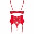 Obsessive Amor Cherris - Spitzen-Set mit Strumpfhalter (rot)