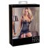 Abierta Fina - Glänzendes Ketten-Set aus Top & String (Schwarz) - 85C/XL