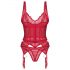 Obsessive Cupide Desir - transparentes Spitzen-Set (Rot)