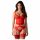 Obsessive Cupide Desir - transparentes Spitzen-Set (Rot) - L/XL