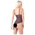 Cottelli - Spitzen, perlenverziertes, offenes Body (schwarz)  - XL