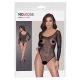 NO:XQSE - Langarm, glitzernder Netz-Body - Schwarz (S-L) 