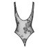 Noir - transparenter, blumiger Body (schwarz) - L