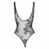 Noir - transparenter, blumiger Body (schwarz) - L