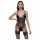 Cottelli - Strumpfhalter, Spitzen-Body mit offenem Schritt (schwarz) - M