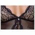 Cottelli - Strumpfhalter, Spitzen-Body mit offenem Schritt (schwarz) - L