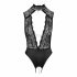 Abierta Fina - Lace Open Body with Rhinestones (Black) 