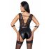 Cottelli Bondage - Spitzen-Body mit Halsband (schwarz)  - M