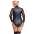 Cottelli Bondage Plus Size - Spitzenärmel Body (schwarz) 