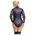 Cottelli Bondage Plus Size - Spitzenärmel Body (schwarz) 