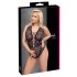 Cottelli Curves Plus Size - Transparentes Muster Body (schwarz) 