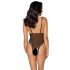 Cottelli - besticktes, offenes Spitzen-Body (schwarz-lila) 