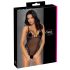 Cottelli - besticktes, offenes Spitzen-Body (schwarz-lila) 