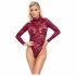 Cottelli - Transparenter Spitzen-Body (Bordeaux) - M