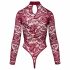 Cottelli - Transparenter Spitzen-Body (Bordeaux) - M