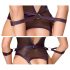 Cottelli Bondage – offener Body mit Armbefestigungen (schwarz) - XL