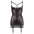 Abierta Fina - Satin-Glanz Bustier-Kleid (schwarz)