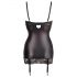 Abierta Fina - Satin-Glanz Bustier-Kleid (schwarz)