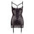 Abierta Fina - Satin glänzendes Kleid mit Push-Up-Effekt (schwarz)  - 80B/M