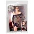 Mandy Mystery - Netz-Rohrkleid mit Garter-Set und String - Schwarz (S-L) 