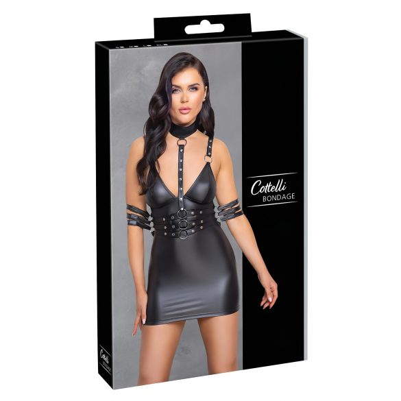 Cottelli Bondage - Halsband Mini-Kleid mit Glanz (Schwarz)  - XL