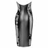 Noir - Glänzend-Durchsichtiges Neckholder-Kleid mit Blumenmuster (Schwarz)  - M