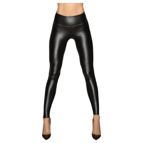 Noir - lange, glänzende Leggings (schwarz)  - L