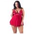 Cottelli Plus Size - Spitzennachthemd in lockerer Passform (rot)