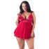 Cottelli Plus Size - Spitzen-Babydoll (Rot)  - XL