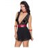 Cottelli Bondage - Halsband-Spitz-Babydoll (schwarz)  - XL