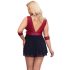 Cottelli Bondage Plus Size - tief ausgeschnittenes Babydoll (rot-schwarz) 