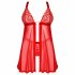 Obsessive Elianes - Spitzen-Babydoll-Set (Rot)