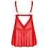 Obsessive Elianes - Spitzen-Babydoll-Set (Rot)