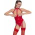 Black Level – Offener Body mit Halsband (Rot)