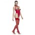 Black Level - Offenes Halsband-Body (Rot)  - S